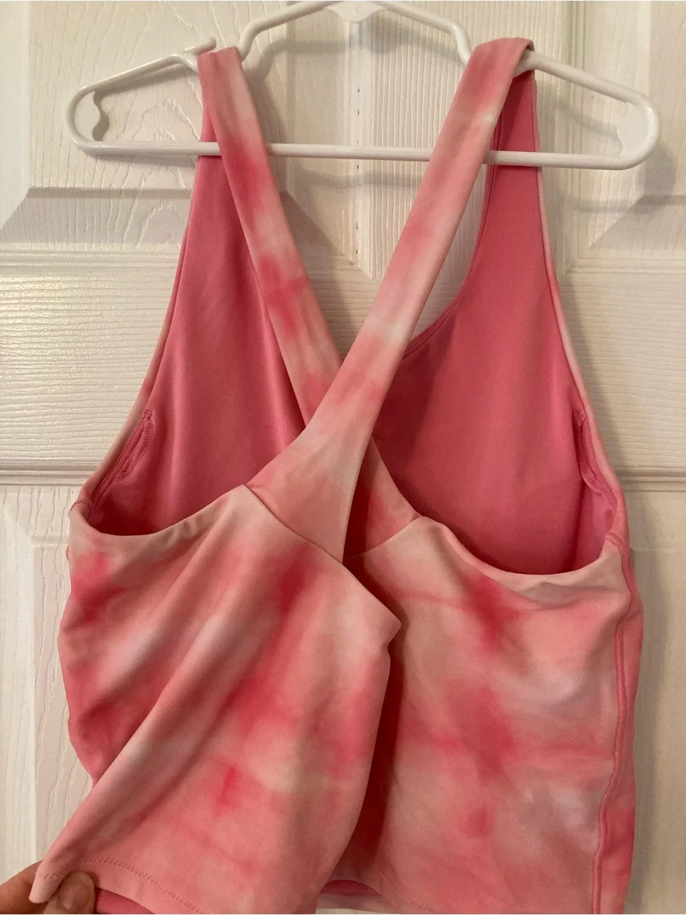 Athleta Pink Tie-Dye Crossback Tank with Reversible Bottom